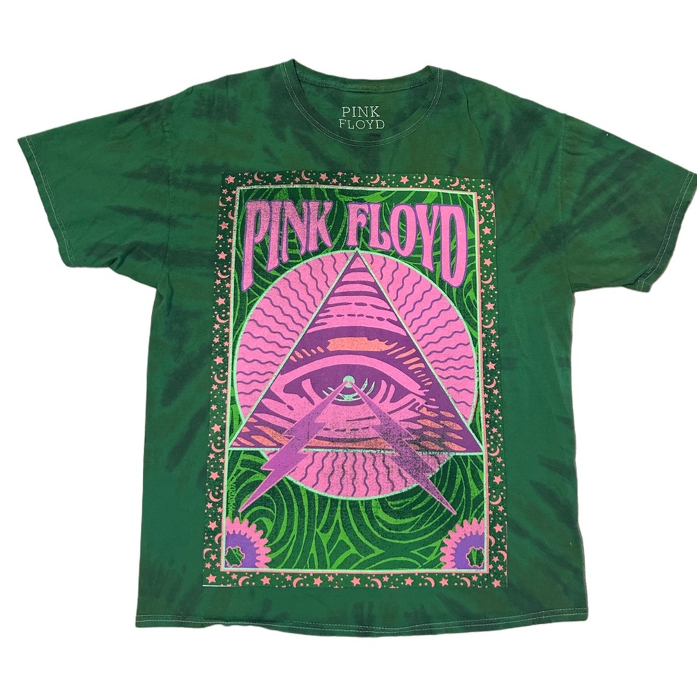 Pink Floyd Green Tie Dye Wash Graphic T-Shirt